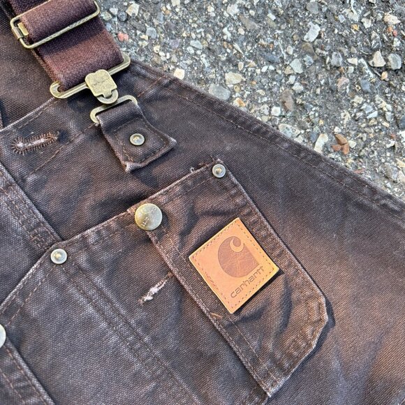 **Carhartt Brown Overalls R06 DKB 32 x 32  Mens Workwear - Picture 4 of 4